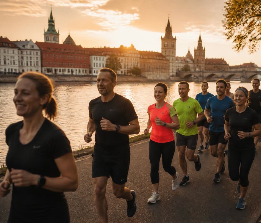 Běžci SPORT-PLÁN Run Club při společném výběhu